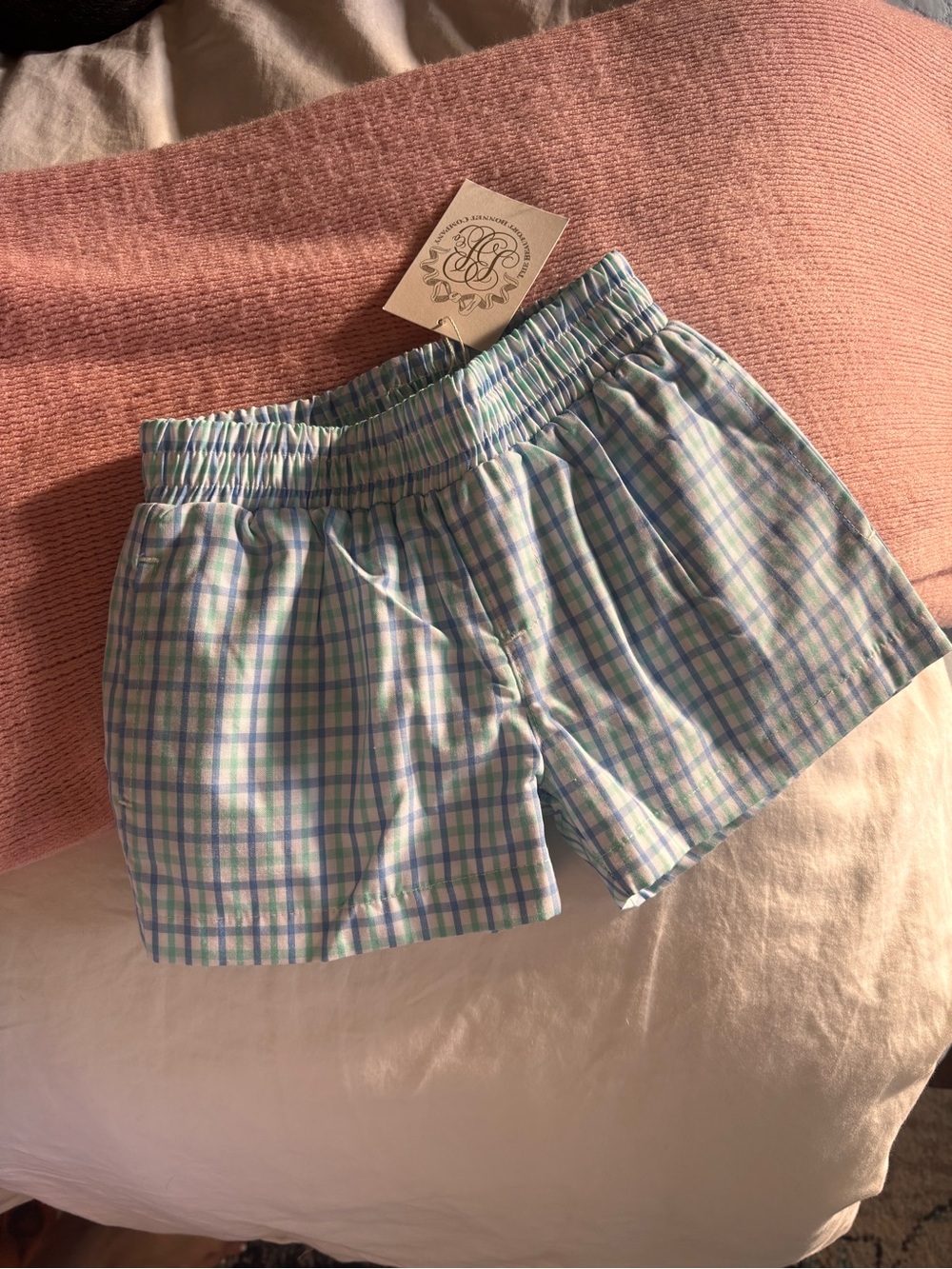 TBBC Checkered Shefield Shorts in Sunrise Blue & Turks Teal